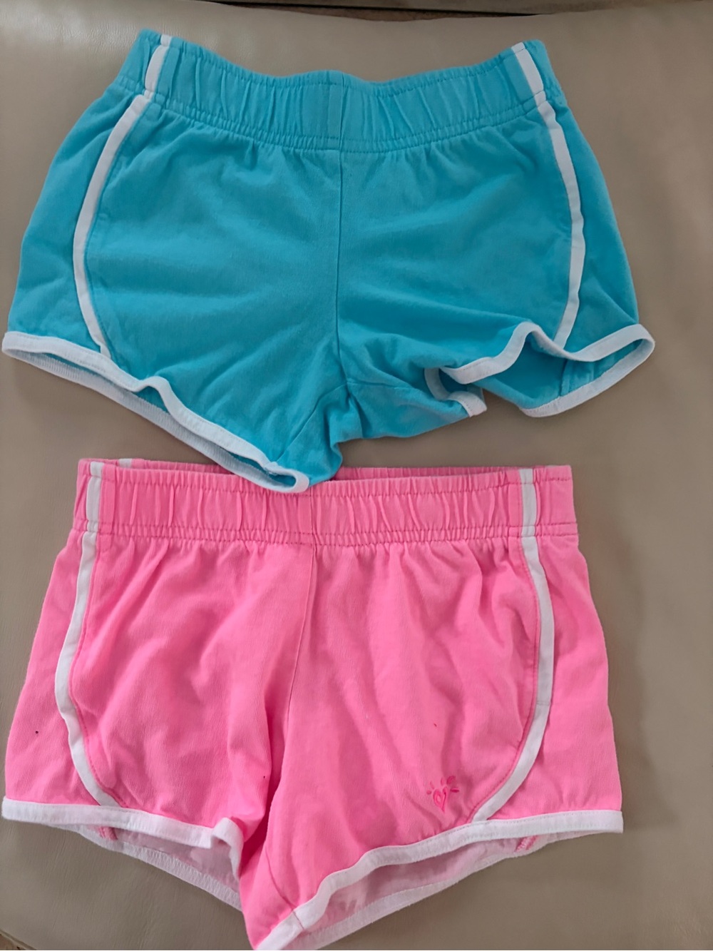 Justice Girls' Aqua and Hot Pink Athletic Shorts Set
